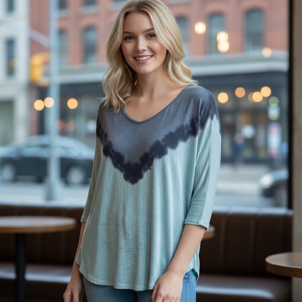 Free People Women's Multi Blue Top